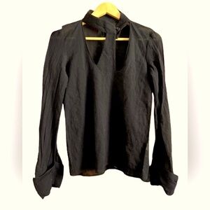 ZIJI SILK VINTAGE CUTOUT BLOUSE